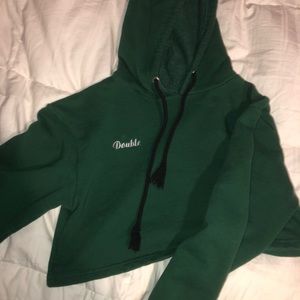 Green Cropped Hoodie